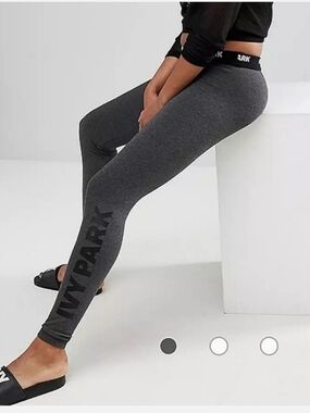 Ivy Park Brushed Logo Leggings In Gray S